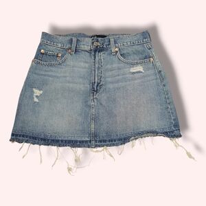 GAP Light Blue Frayed Denim Mini Skirt